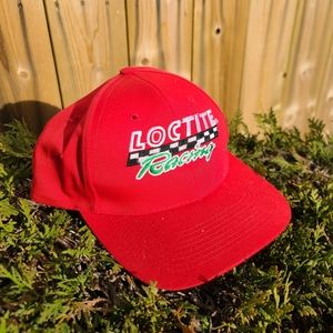 Vintage 90s Loctite Racing Red Snapback Very Good Condition OSFM